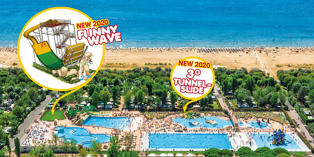 De Funny Wave is nieuw op camping Marina di Venezia, spannend voor tieners