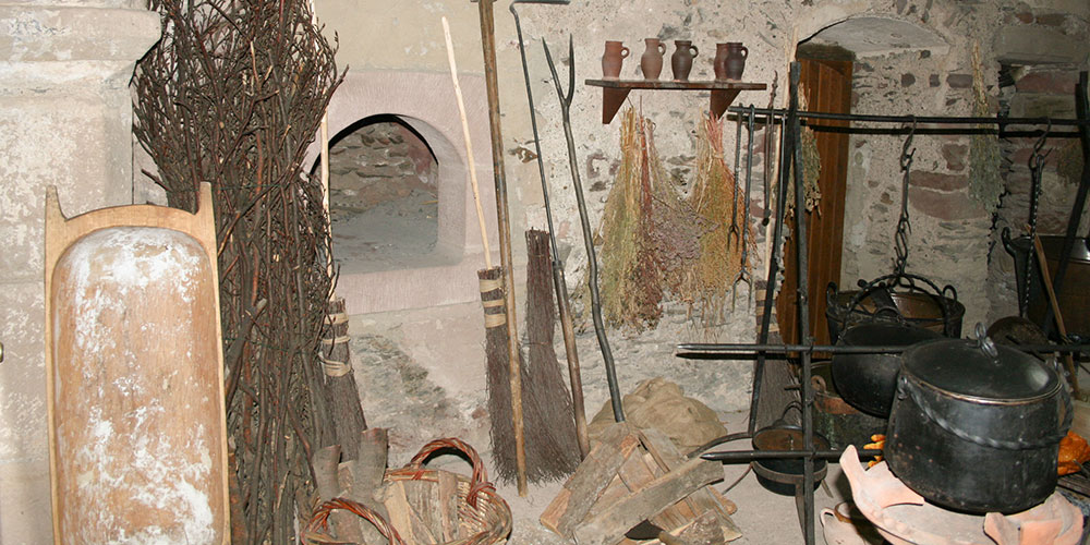 De antieke keuken van Kasteel Vianden