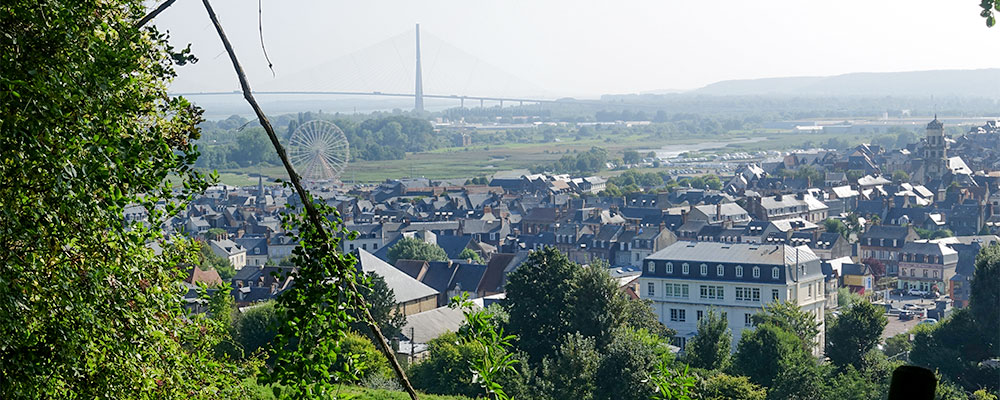 Uitzicht tijdens de fietstocht over Honfleur