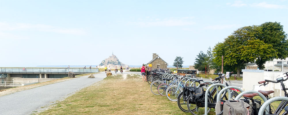 Mont Saint-Michel, gratis je fiets stallen title=