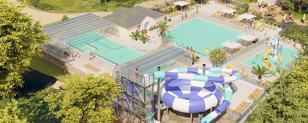 Voor nog meer zwemplezier wordt er in 2024 een nieuw zwembadcomplex op Domaine de la Breche aan de Loire