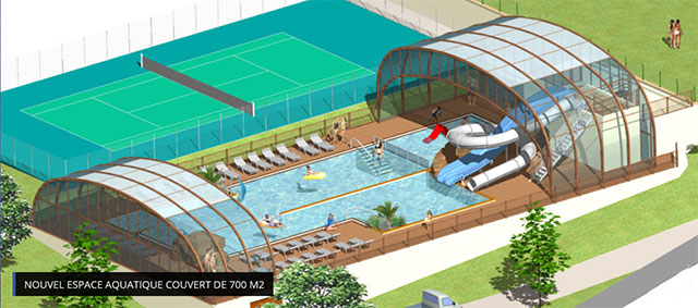 Nieuw overdekt zwembad op La Palombiere