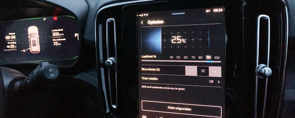 Laadstatus van onze Volvo
