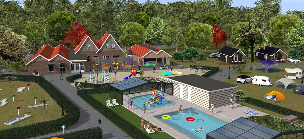 Een nieuw binnen/buitenzwembad met kinderbad