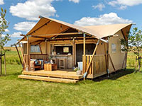 Charmant Safaritent met sanitair