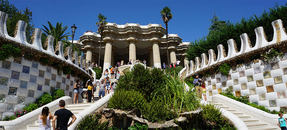 Park Guell, Barcelona Park Guell, ontworpen door Gaudí