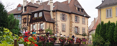 Fietsen vanaf de camping in de Elzas naar Colmar.