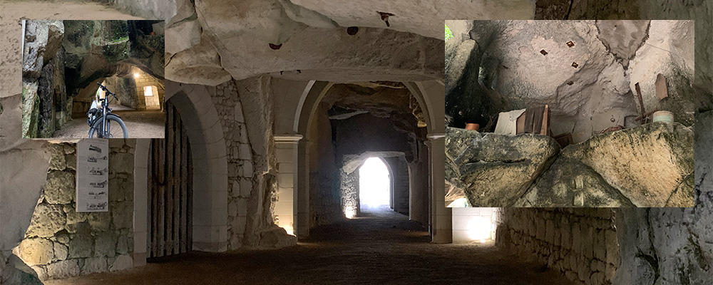 op de fiets naar Chinon, onderweg troglodieten