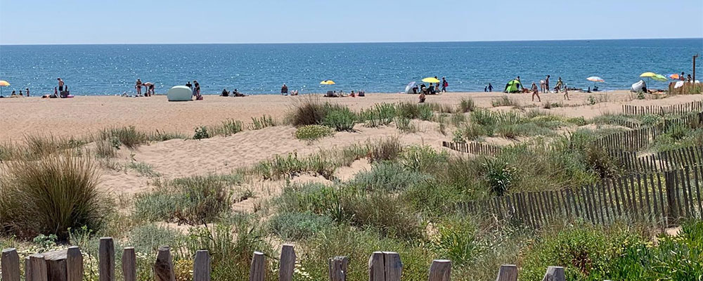 Het geweldige strand bij camping Serignan Plage