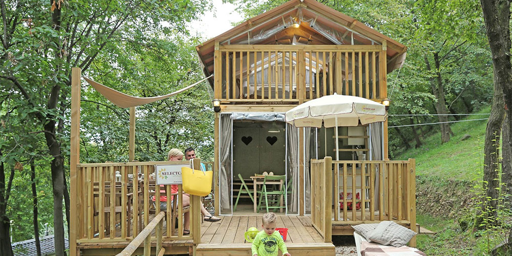 De airlodge op camping Rocca Bardolino