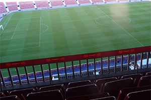 De grasmat van Camp Nou in Barcelona