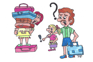 dames die koffer hoeft niet zo vol