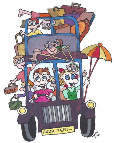 Samengesteld gezin op vakantie