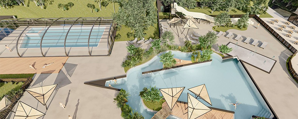 Impressie van het nieuwe zwemparadijs bij La Clusure