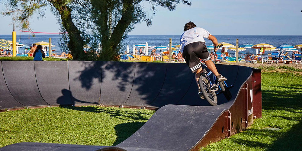 Skatepark op Mediterraneo aan de Adriatische kust