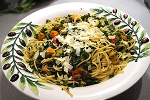 Spaghetti met boerenkool 