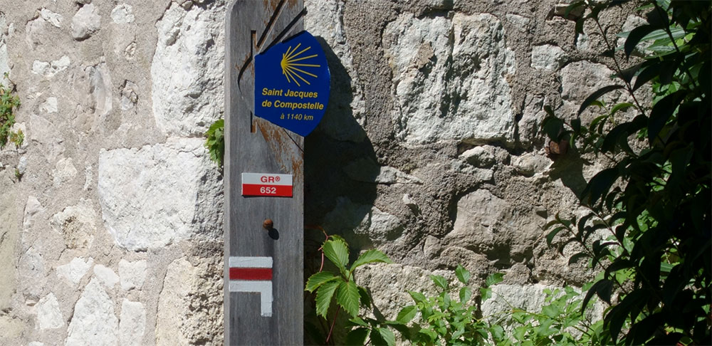 GR652 wandelroute Pujols met de GR652 de pelgrimsroute naar Compostelle