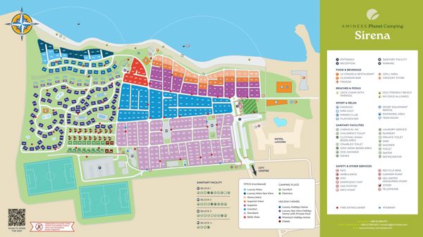 Plattegrond van Aminess Planet Camping Sirena