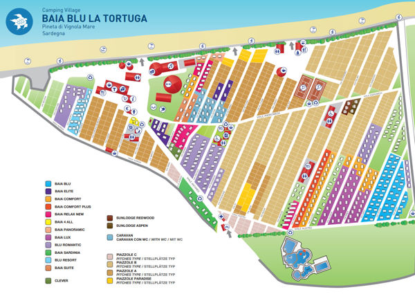 Plattegrond van Baia Blu la Tortuga