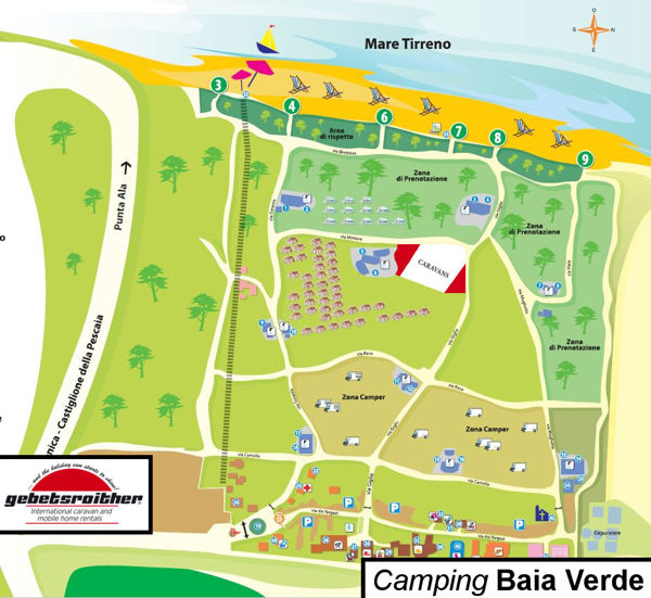 Plattegrond van Baia Verde (Toscana)