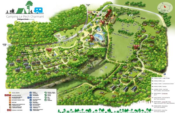 Plattegrond van Camping Le Pech Charmant