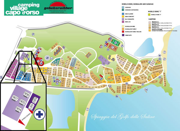 Plattegrond van Capo d'Orso