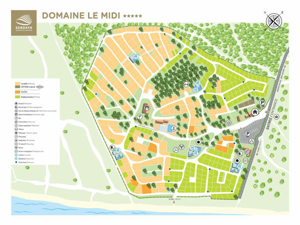 Plattegrond van Domaine le Midi