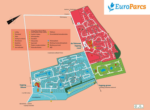 Plattegrond van EuroParcs Beekbergen