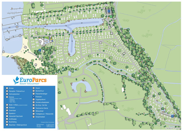 Plattegrond van EuroParcs Veluwemeer
