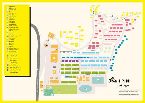 Plattegrond van hu I Pini village