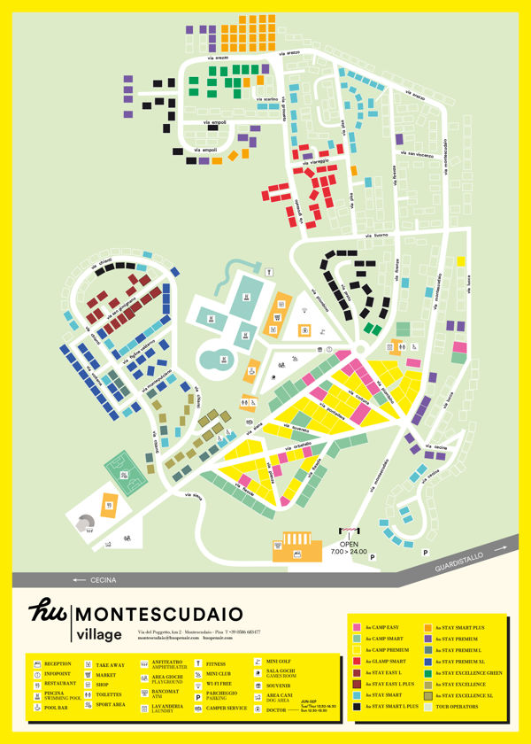 Plattegrond van hu Montescudaio village