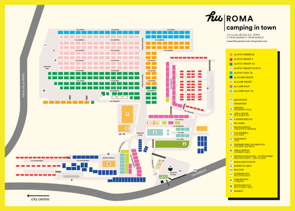 Plattegrond van hu Roma camping in town