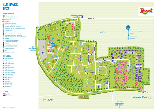 Plattegrond van Kustpark Texel