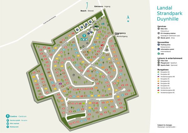 Plattegrond van Landal Strandpark Duynhille