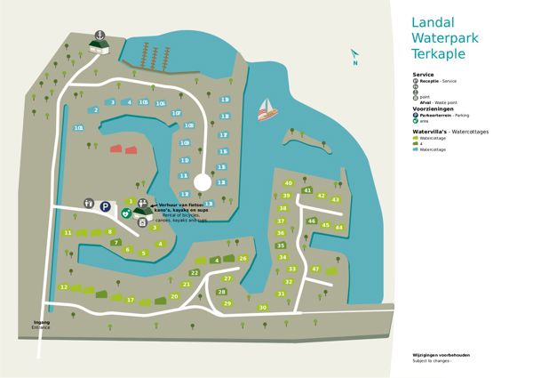 Plattegrond van Landal Waterpark Terkaple