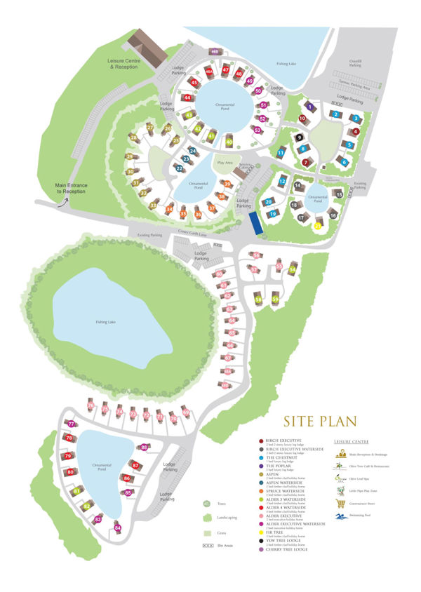 Plattegrond van Landal Woodland Lakes