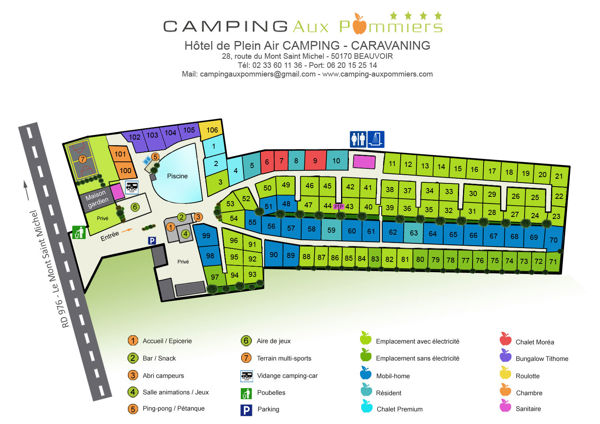 Plattegrond van Les Pommiers du Mont St. Michel