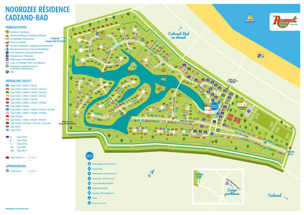Plattegrond van Noordzee Résidence Cadzand-Bad
