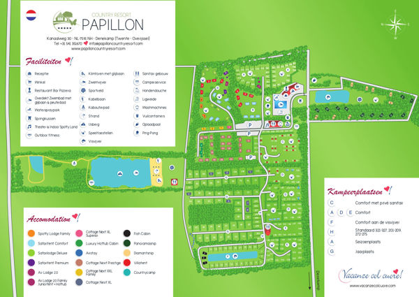 Plattegrond van Papillon Country Resort
