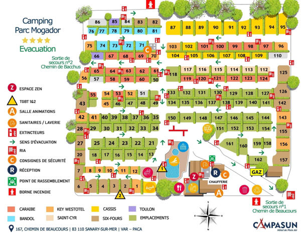 Plattegrond van Parc Mogador