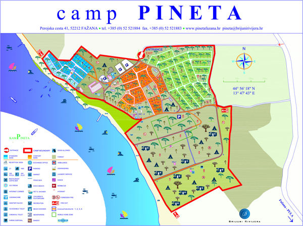 Plattegrond van Pineta (Fazana)