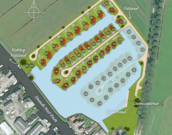 Plattegrond van Roompot Waterstaete Ossenzijl