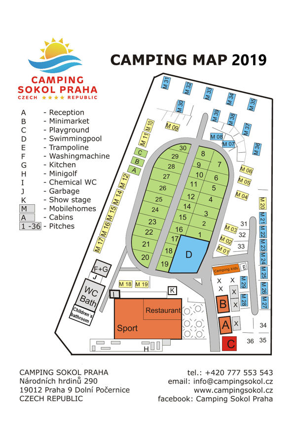 Plattegrond van Sokol Praha