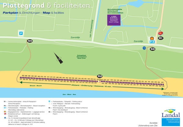 Plattegrond van Strandhuisjes Julianadorp
