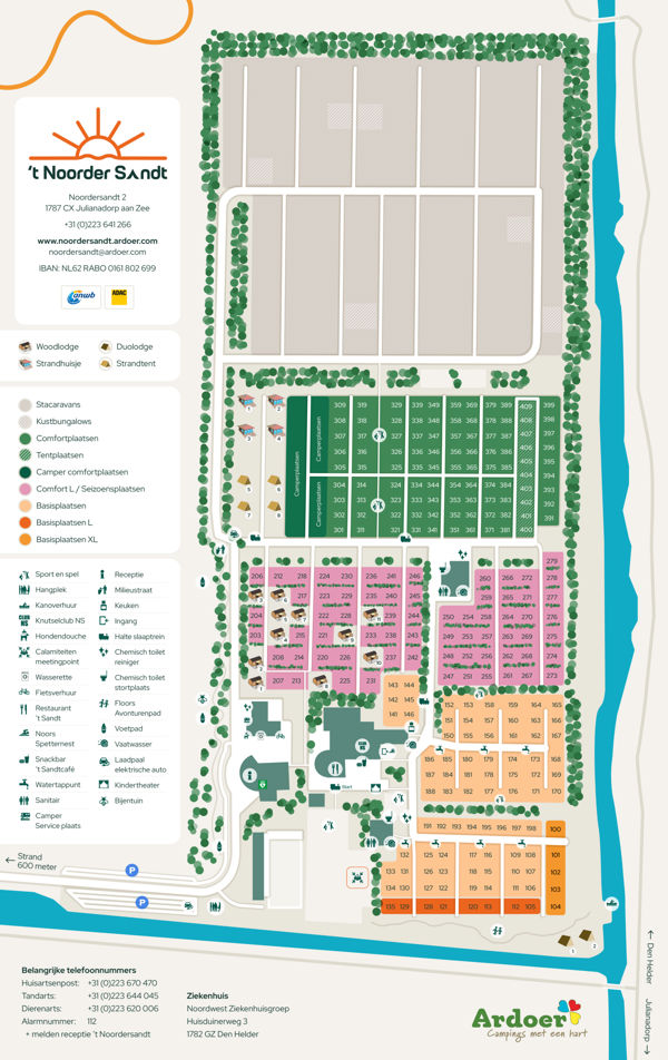 Plattegrond van 't Noorder Sandt