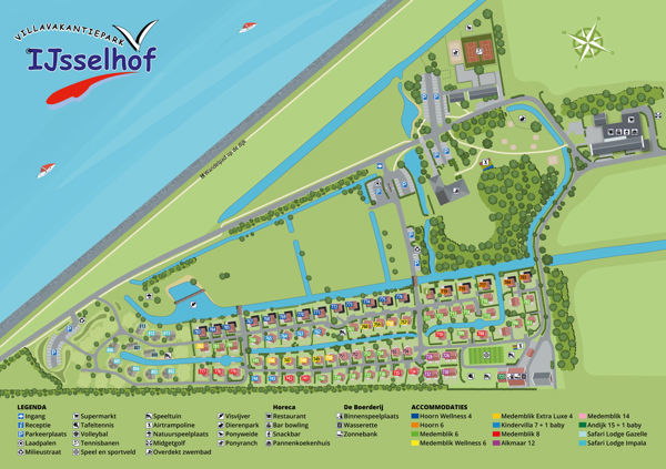 Plattegrond van Villavakantiepark IJsselhof