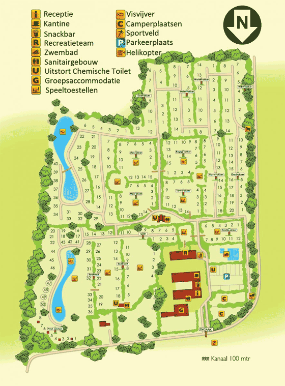 Plattegrond camping 't Akkertien - geplaatst door Huurtent.be