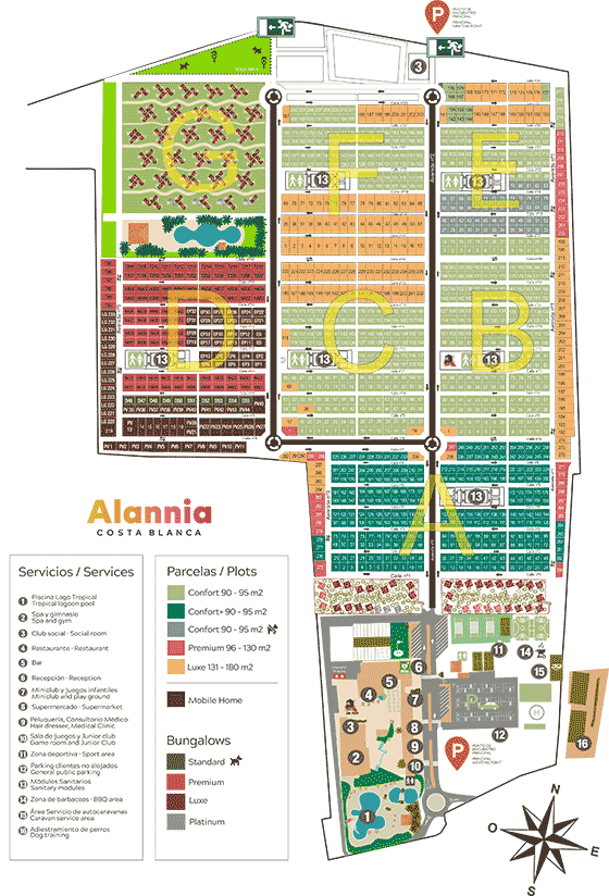 Plattegrond camping Alannia Costa Blanca - geplaatst door Huurtent.be