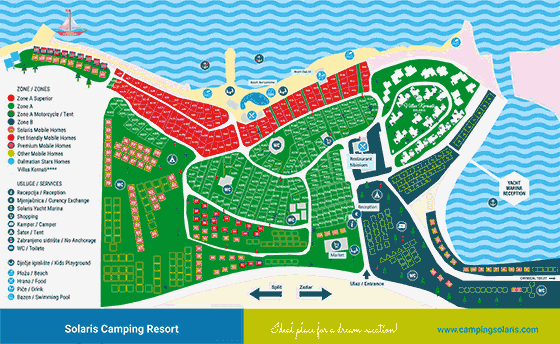 Plattegrond camping Amadria Park Sibenik - geplaatst door Huurtent.be