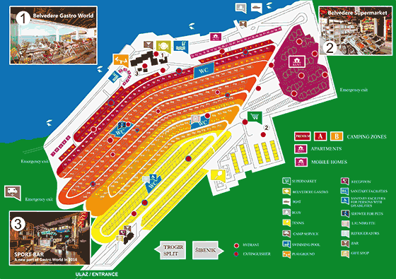 Plattegrond camping Amadria Park Trogir - geplaatst door Huurtent.be